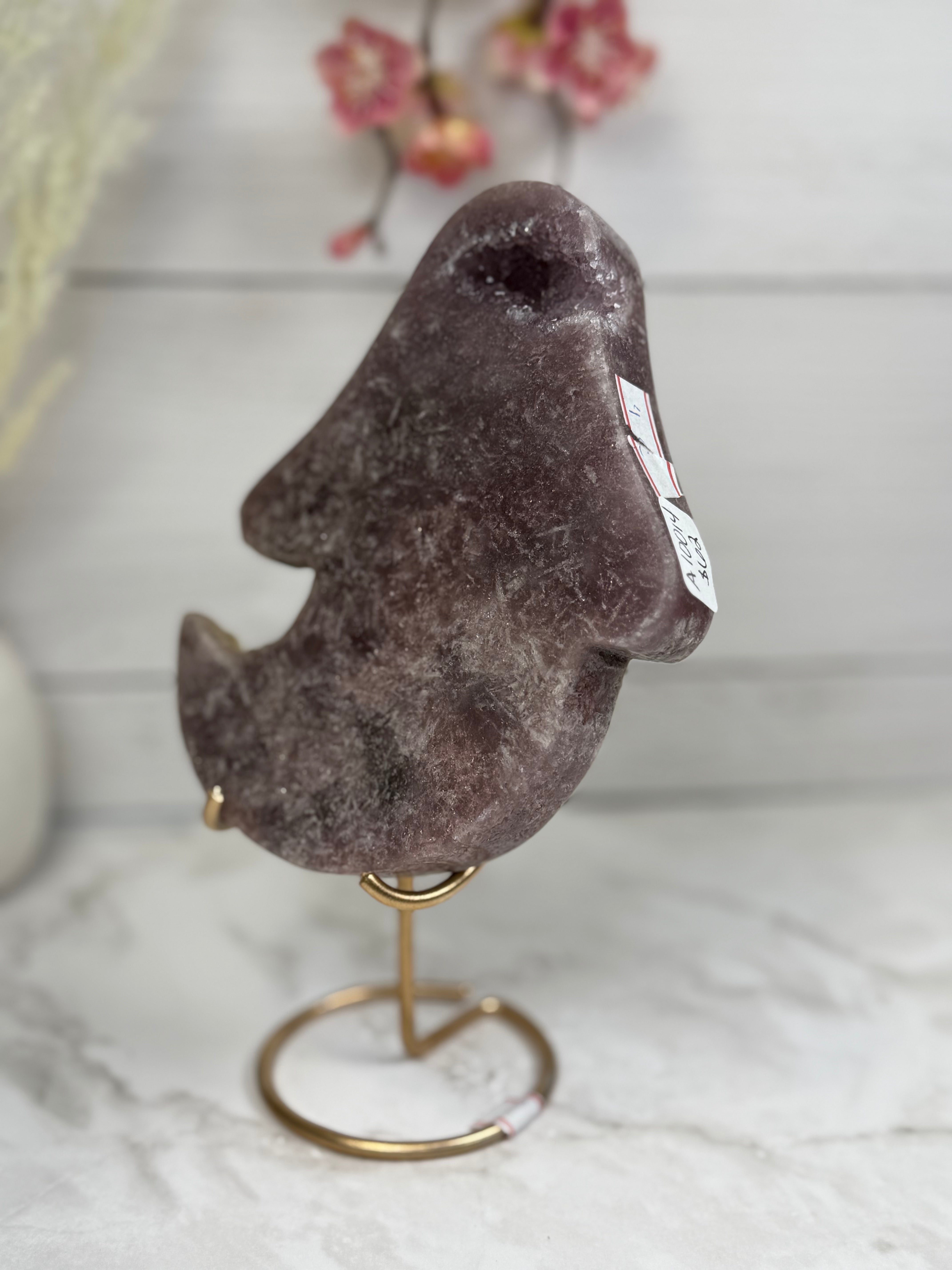 Pink Amethyst Ghost Carving A10014