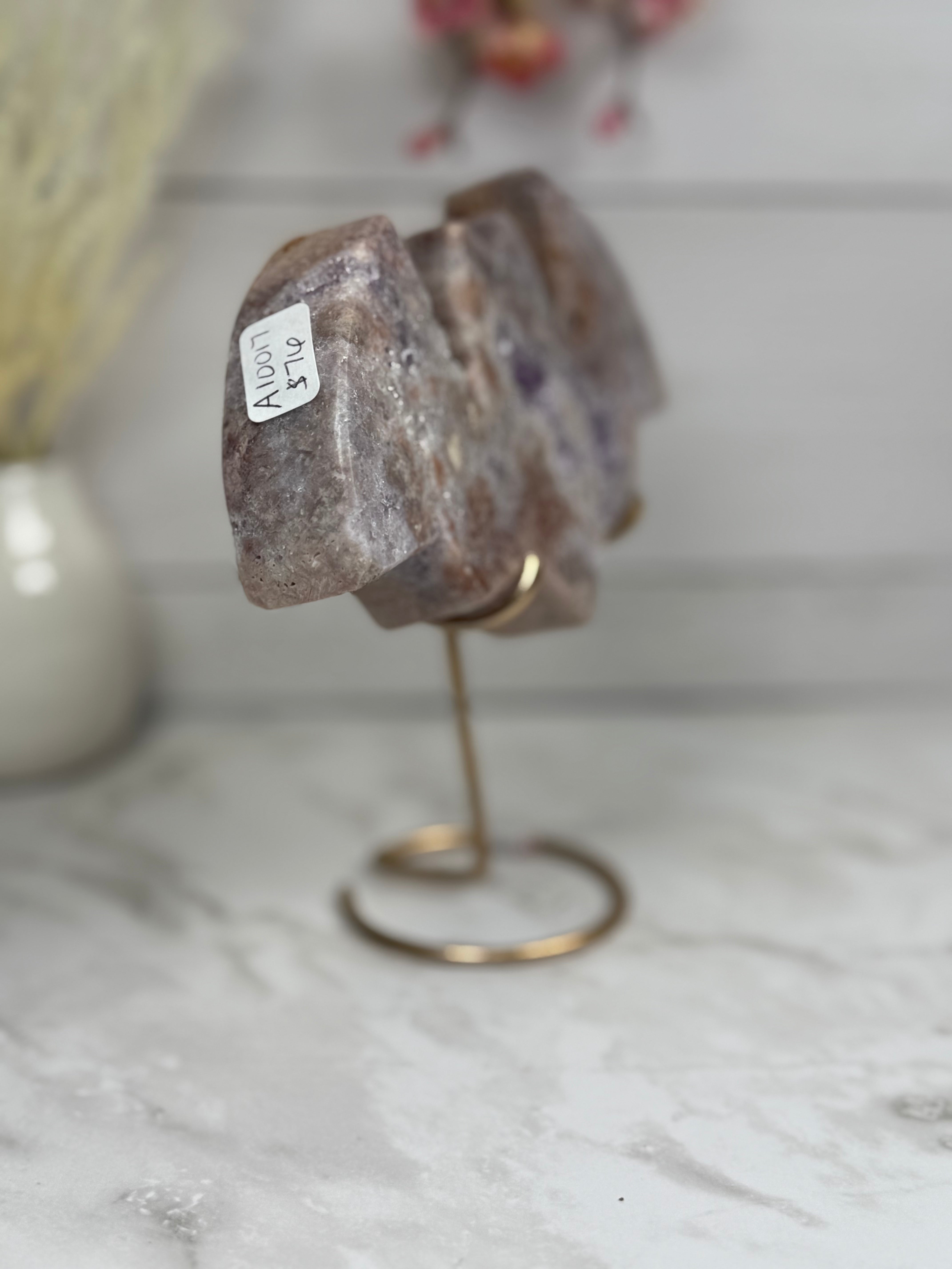 Pink Amethyst Bat Carving A10017