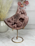 Pink Amethyst Moon on Gold Stand A10266