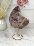 Pink Amethyst Moon on Gold Stand A10247