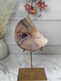 Pink Amethyst Moon on Gold Stand A10059
