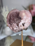 Pink Amethyst Heart on Gold Stand A1.8
