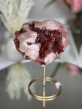 Pink Amethyst Heart on Gold Stand A1.9