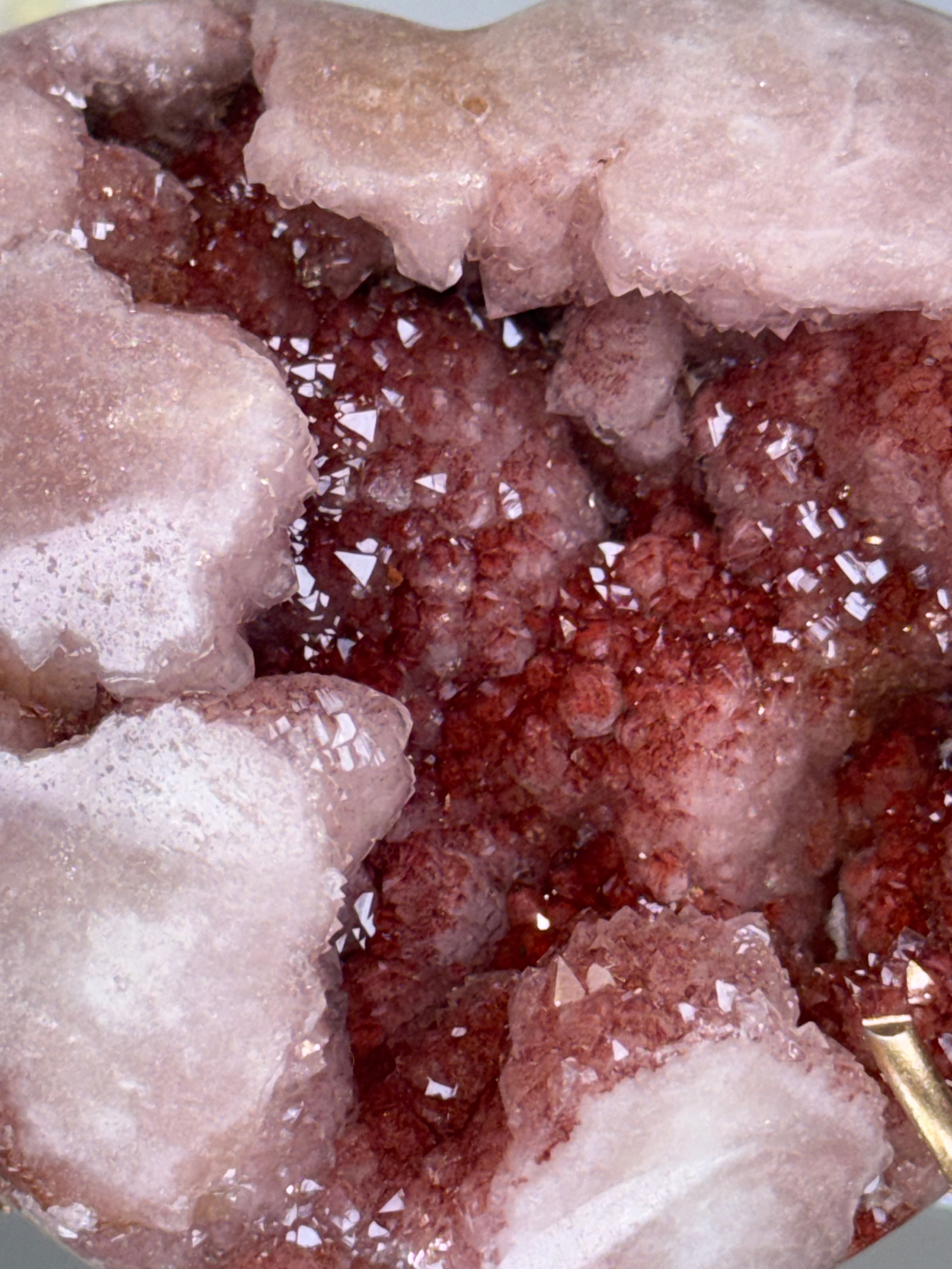 Pink Amethyst Heart on Gold Stand A1.9