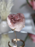 Pink Amethyst Heart on Gold Stand A1.11