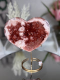 Pink Amethyst Heart on Gold Stand A1.12