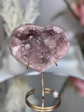 Pink Amethyst Heart on Gold Stand A1.13