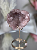 Pink Amethyst Heart on Gold Stand A1.13