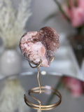 Pink Amethyst Heart on Gold Stand A1.14