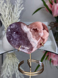 Pink Amethyst Heart on Gold Stand A1.15