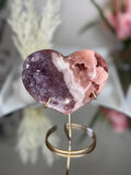 Pink Amethyst Heart on Gold Stand A1.15