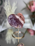Pink Amethyst Heart on Gold Stand A1.15