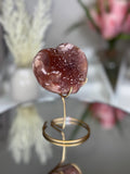 Pink Amethyst Heart on Gold Stand A1.16