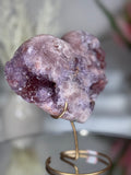 Pink Amethyst Heart on Gold Stand A1.20