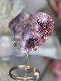 Pink Amethyst Heart on Gold Stand A1.20