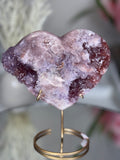Pink Amethyst Heart on Gold Stand A1.20