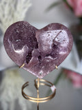 Pink Amethyst Heart on Gold Stand A1.21