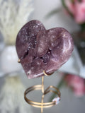 Pink Amethyst Heart on Gold Stand A1.21