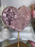 Pink Amethyst Heart on Gold Stand A1.23