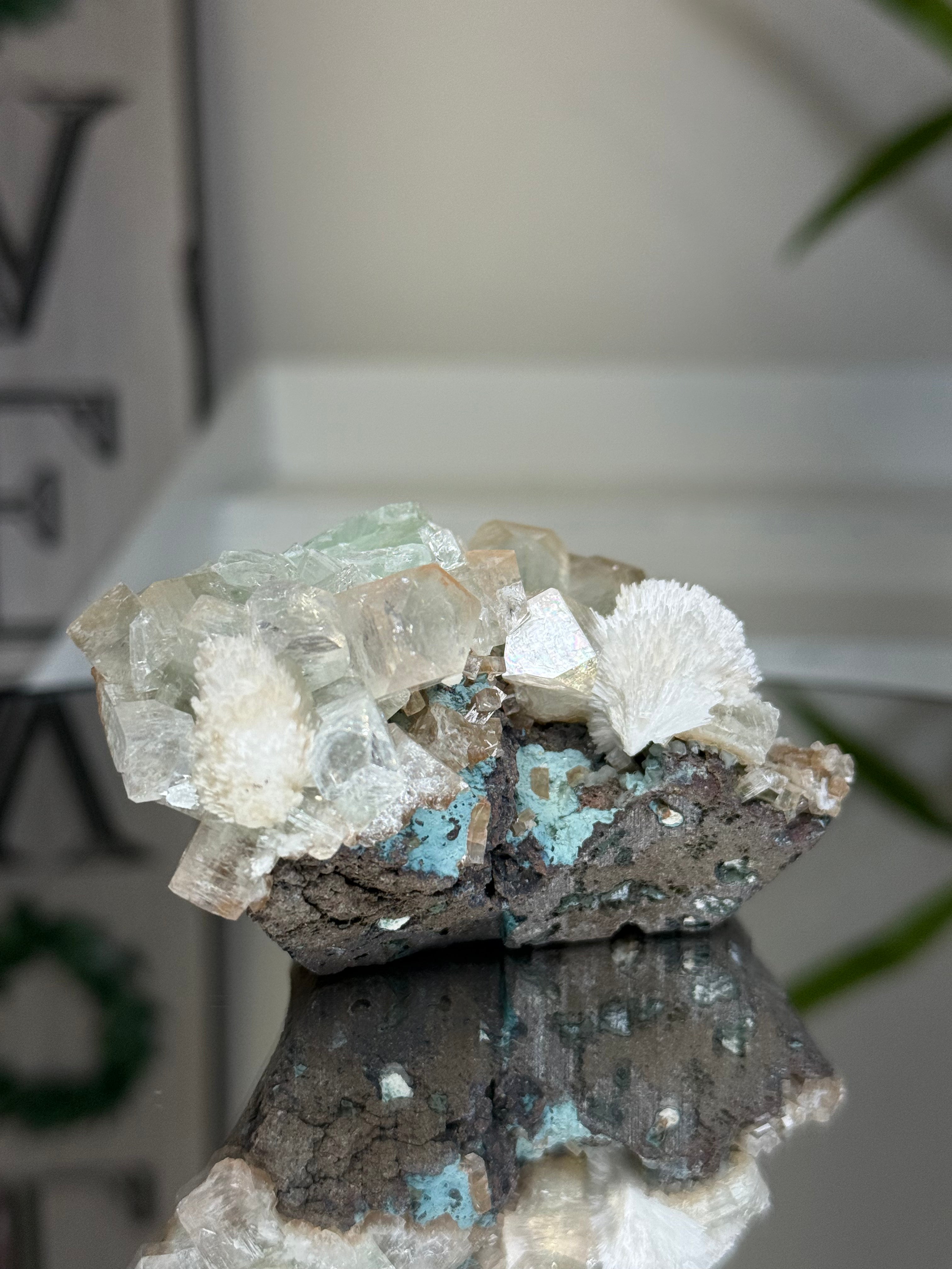 Yellow and Green Zoned Apophyllite with Mordenite