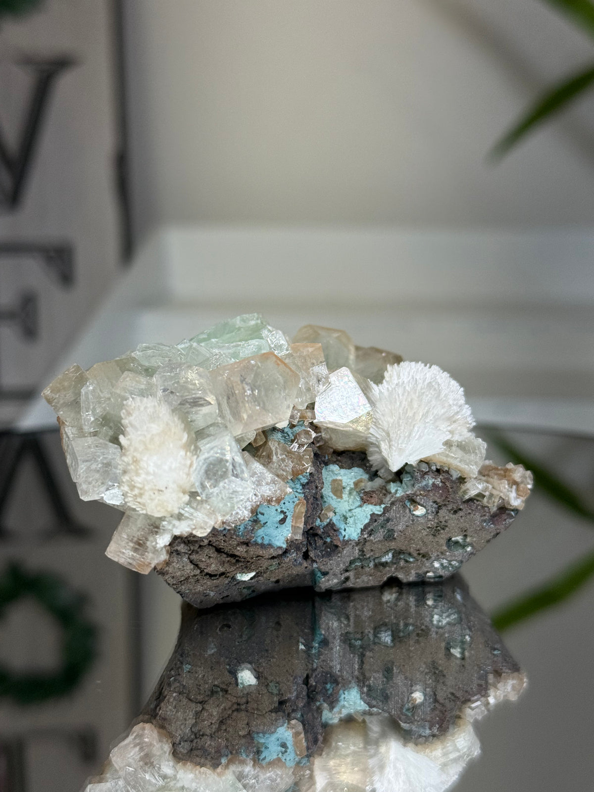 Yellow and Green Zoned Apophyllite with Mordenite