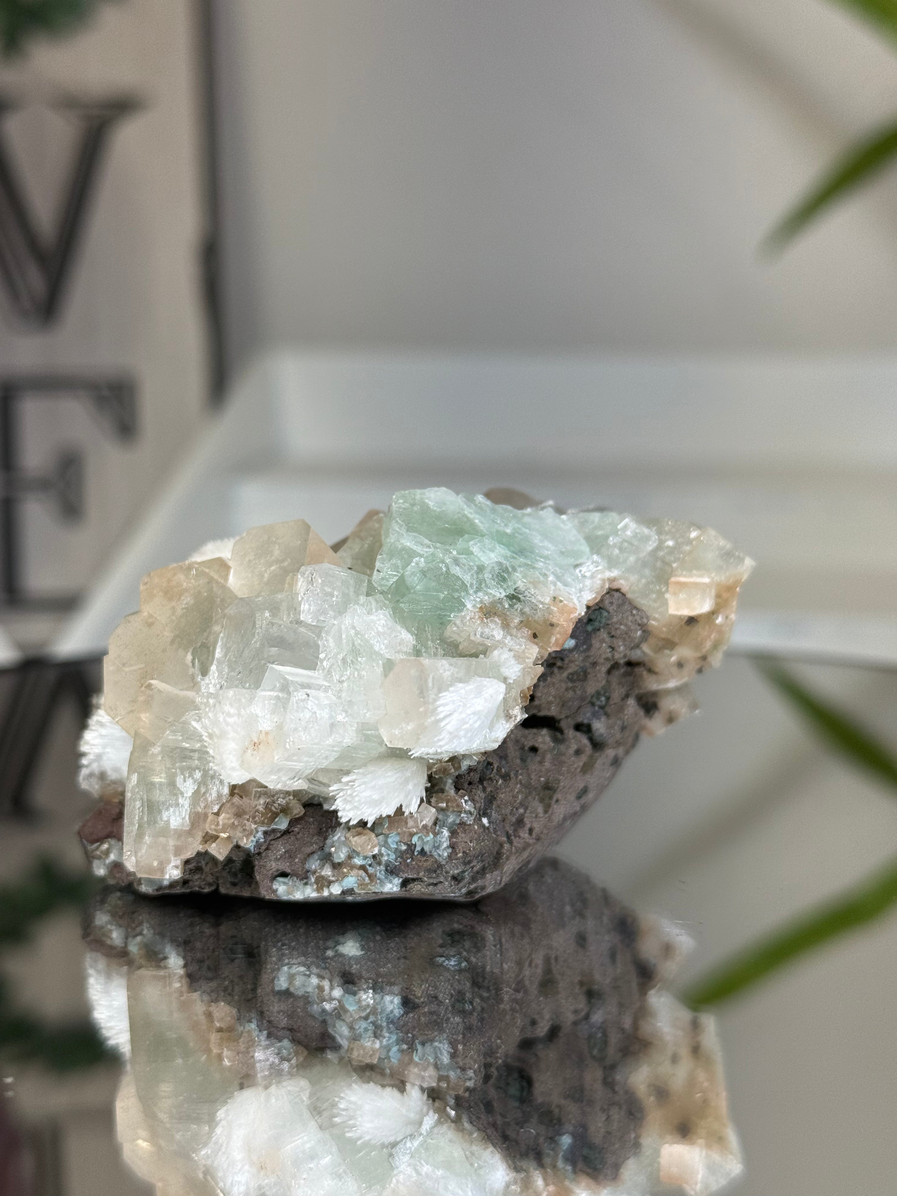 Yellow and Green Zoned Apophyllite with Mordenite