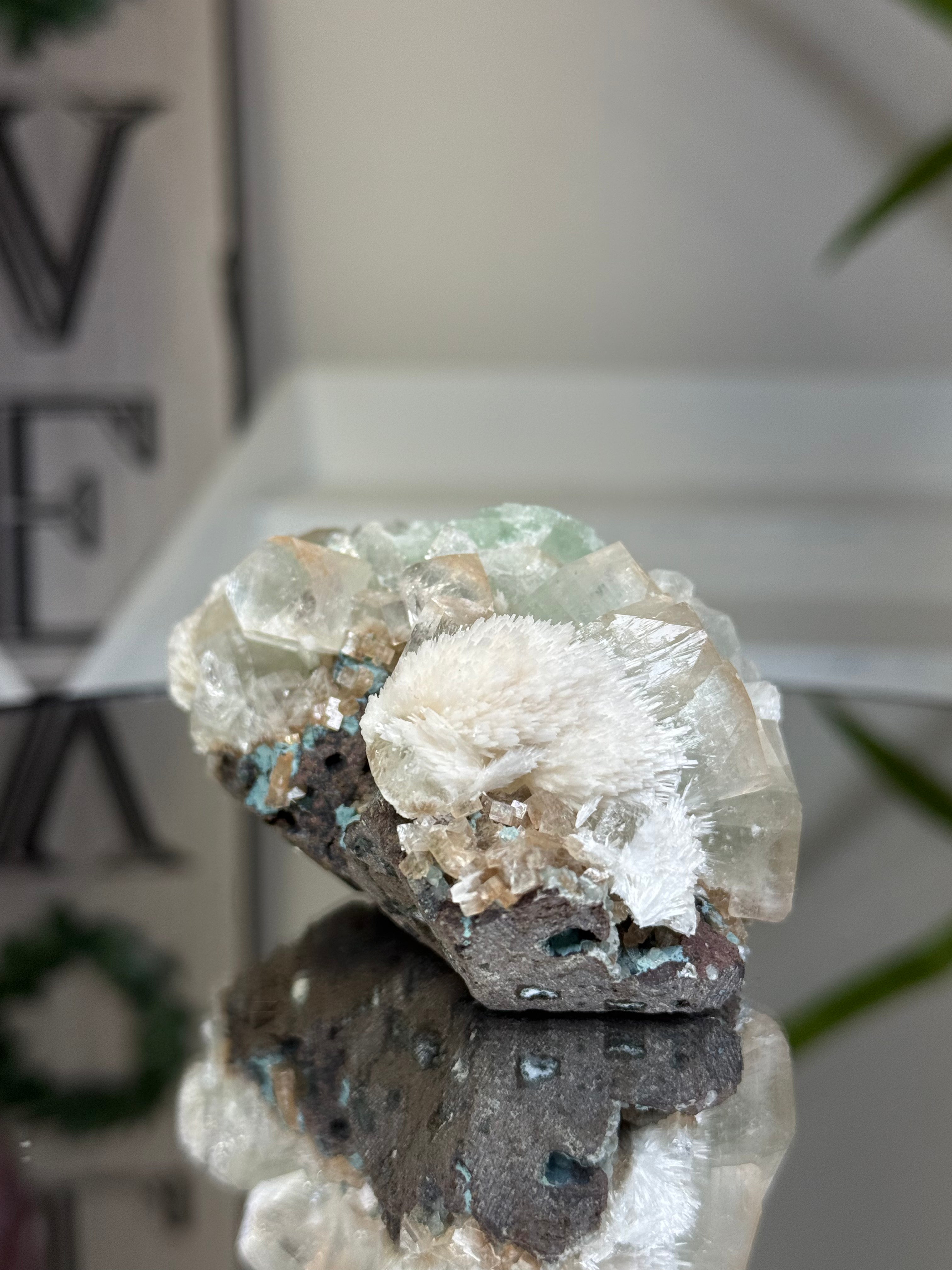 Yellow and Green Zoned Apophyllite with Mordenite