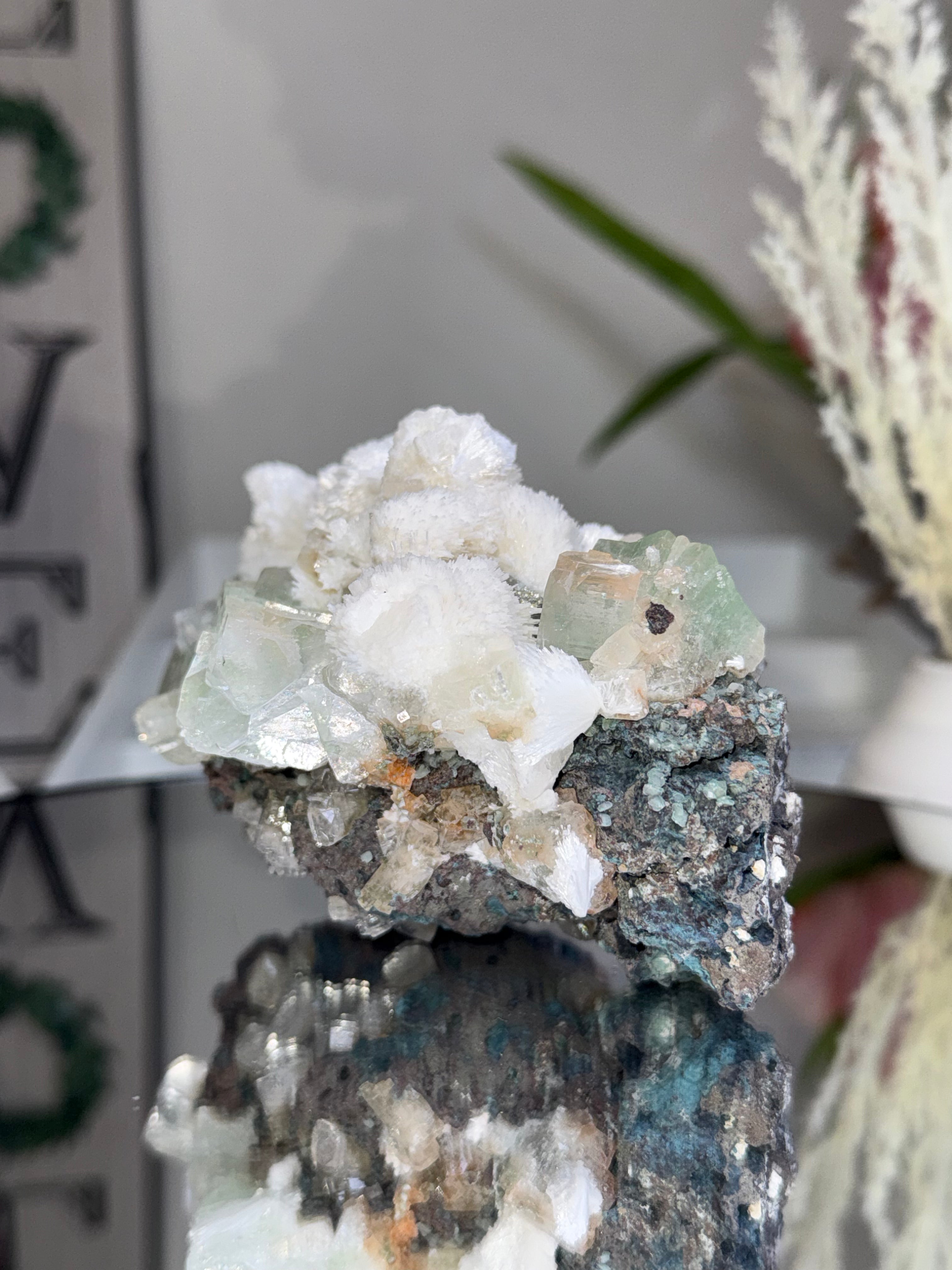 Yellow and Green Zoned Apophyllite with Mordenite