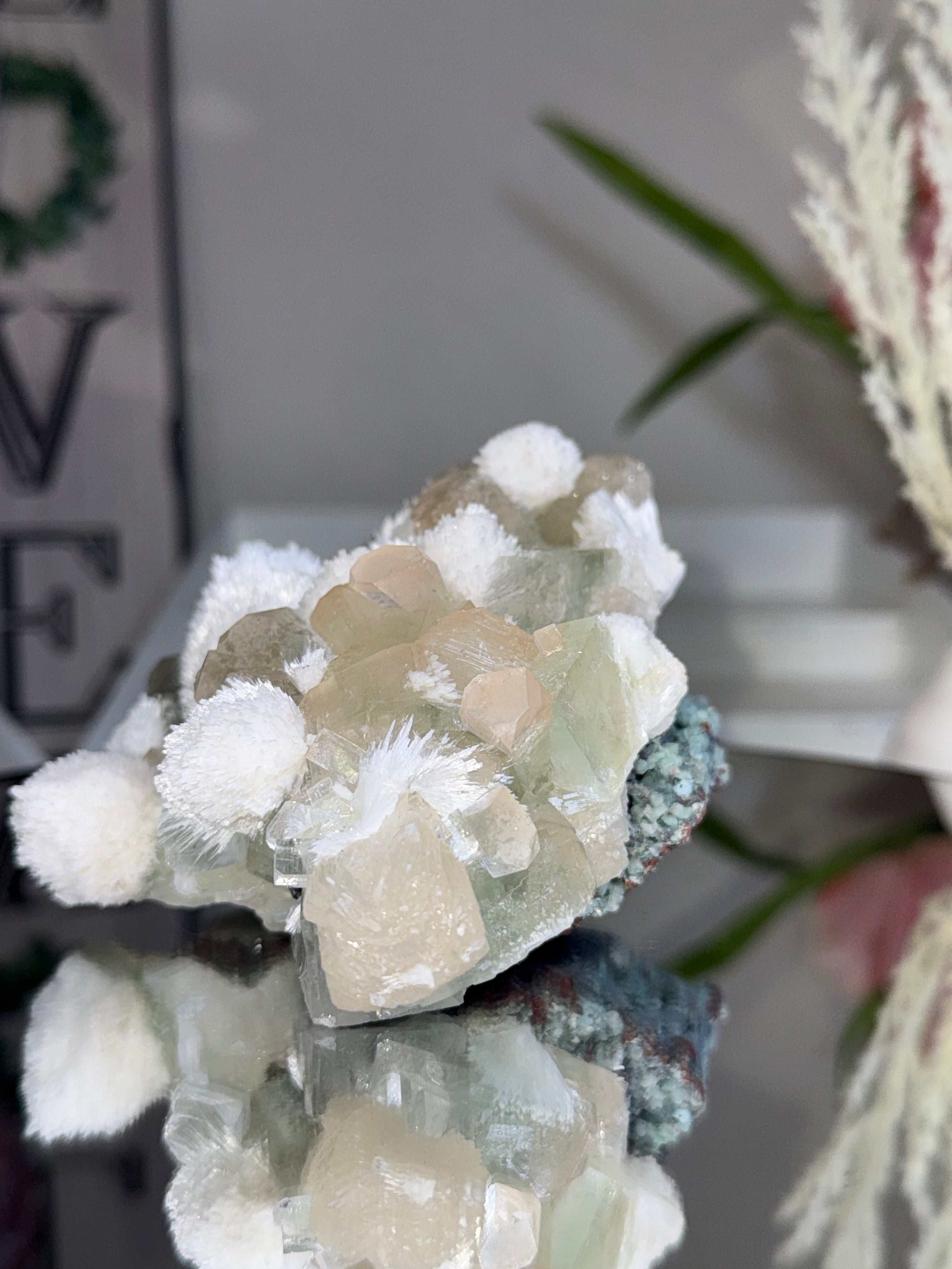 Yellow and Green Zoned Apophyllite with Mordenite