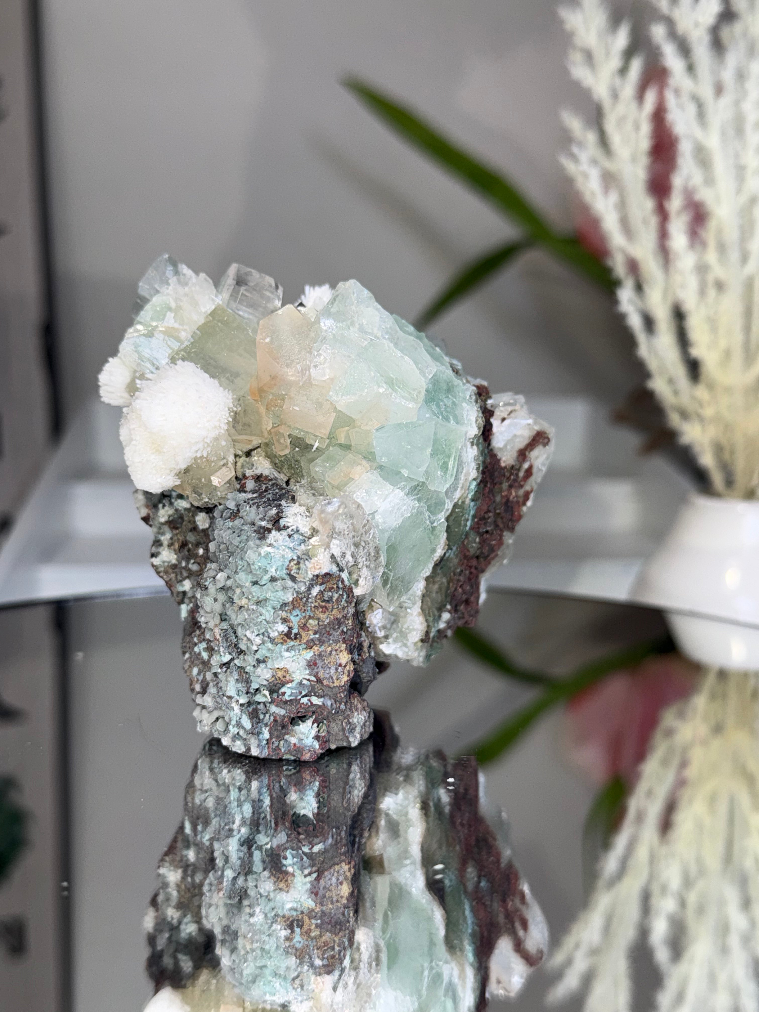 Yellow and Green Zoned Apophyllite with Mordenite