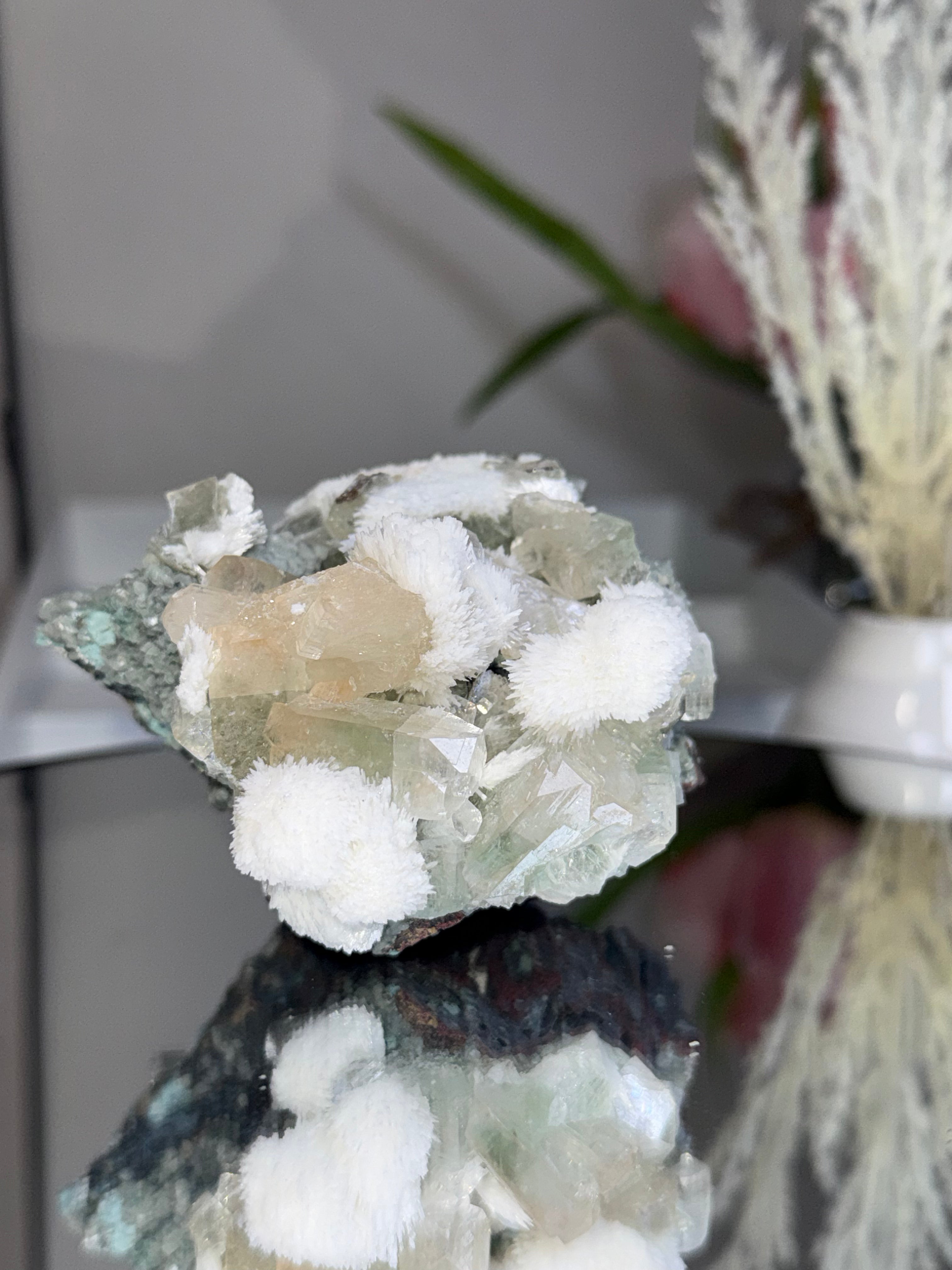 Yellow and Green Zoned Apophyllite with Mordenite