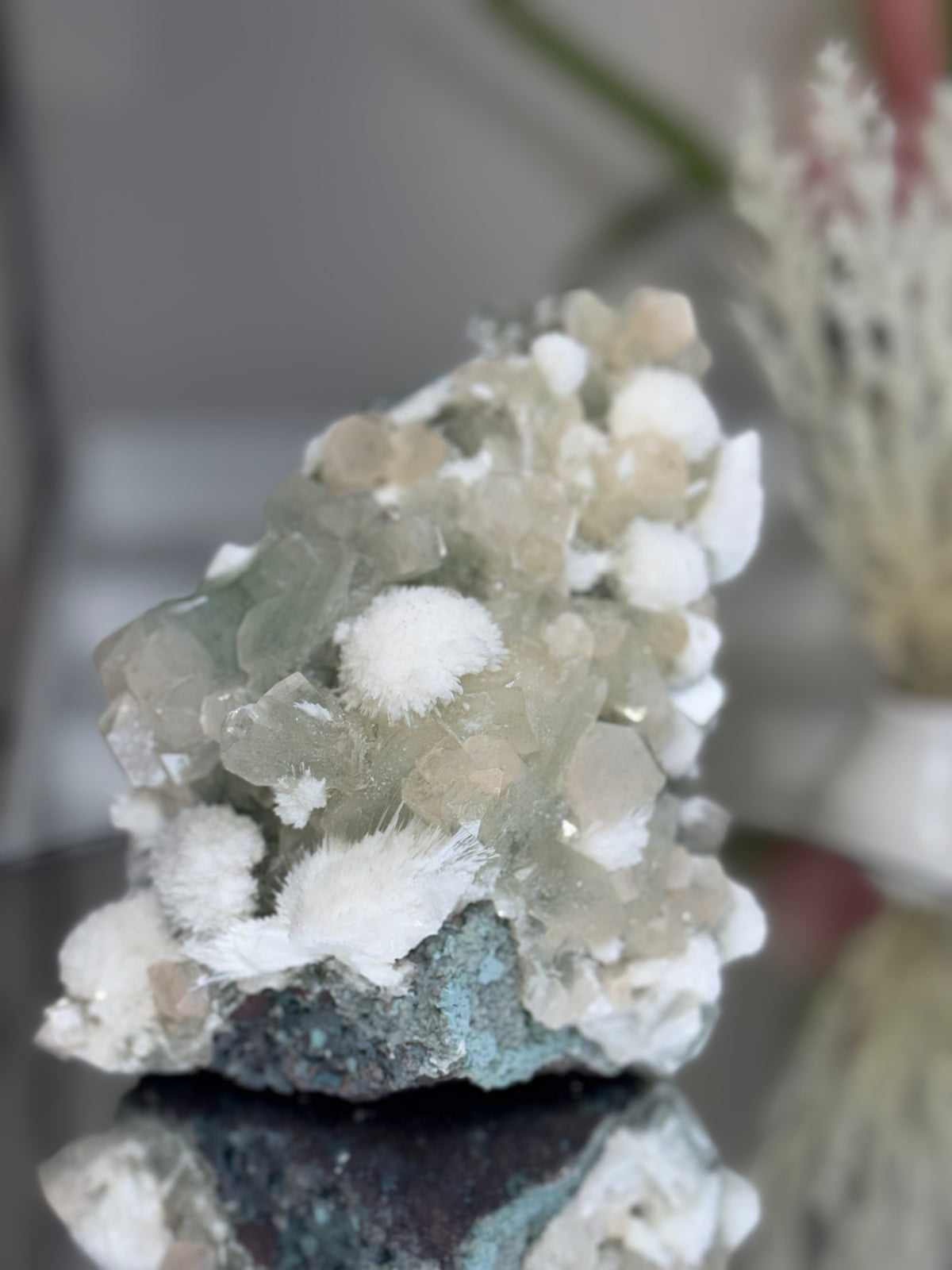 Yellow and Green Zoned Apophyllite with Mordenite