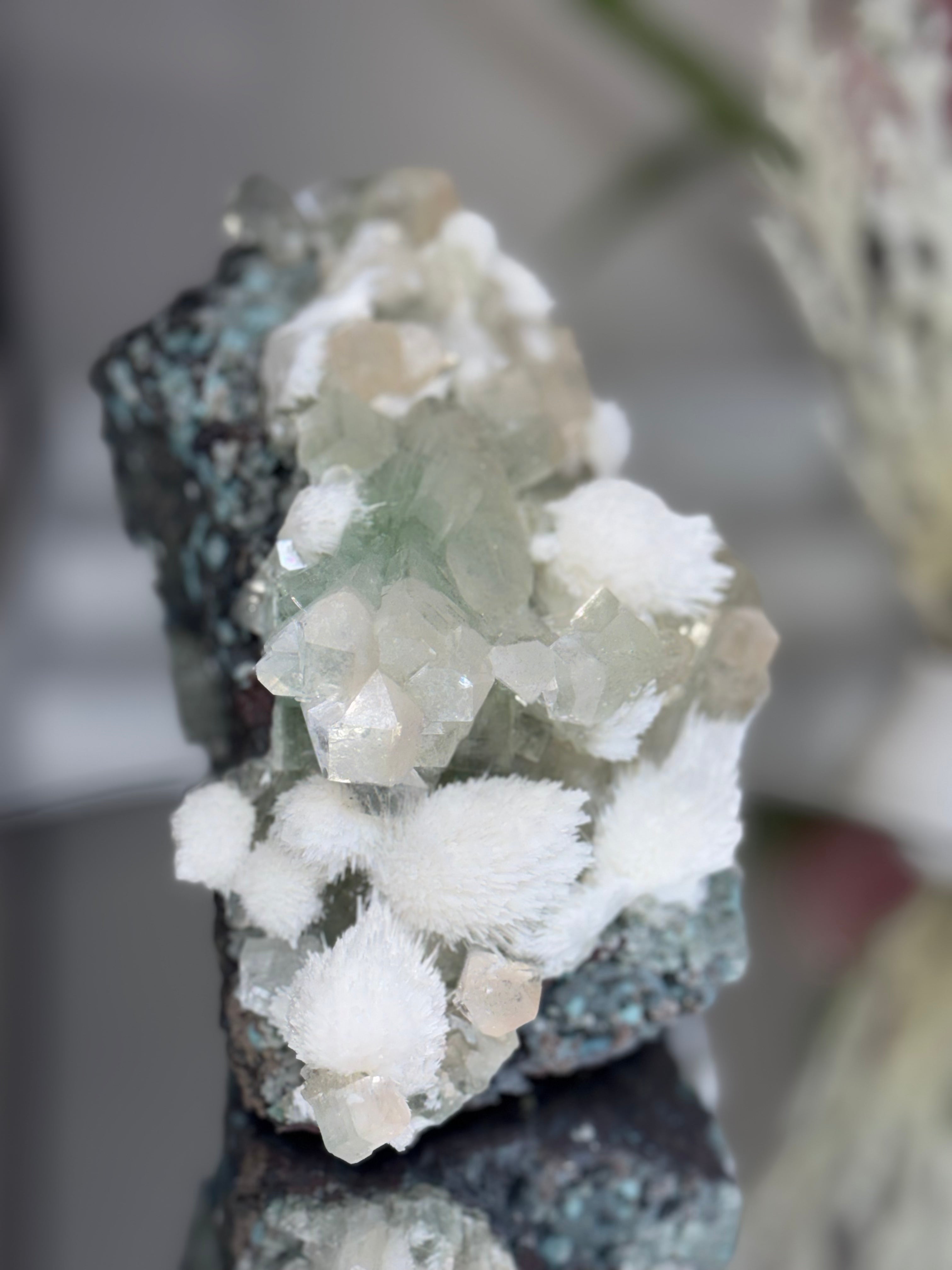 Yellow and Green Zoned Apophyllite with Mordenite