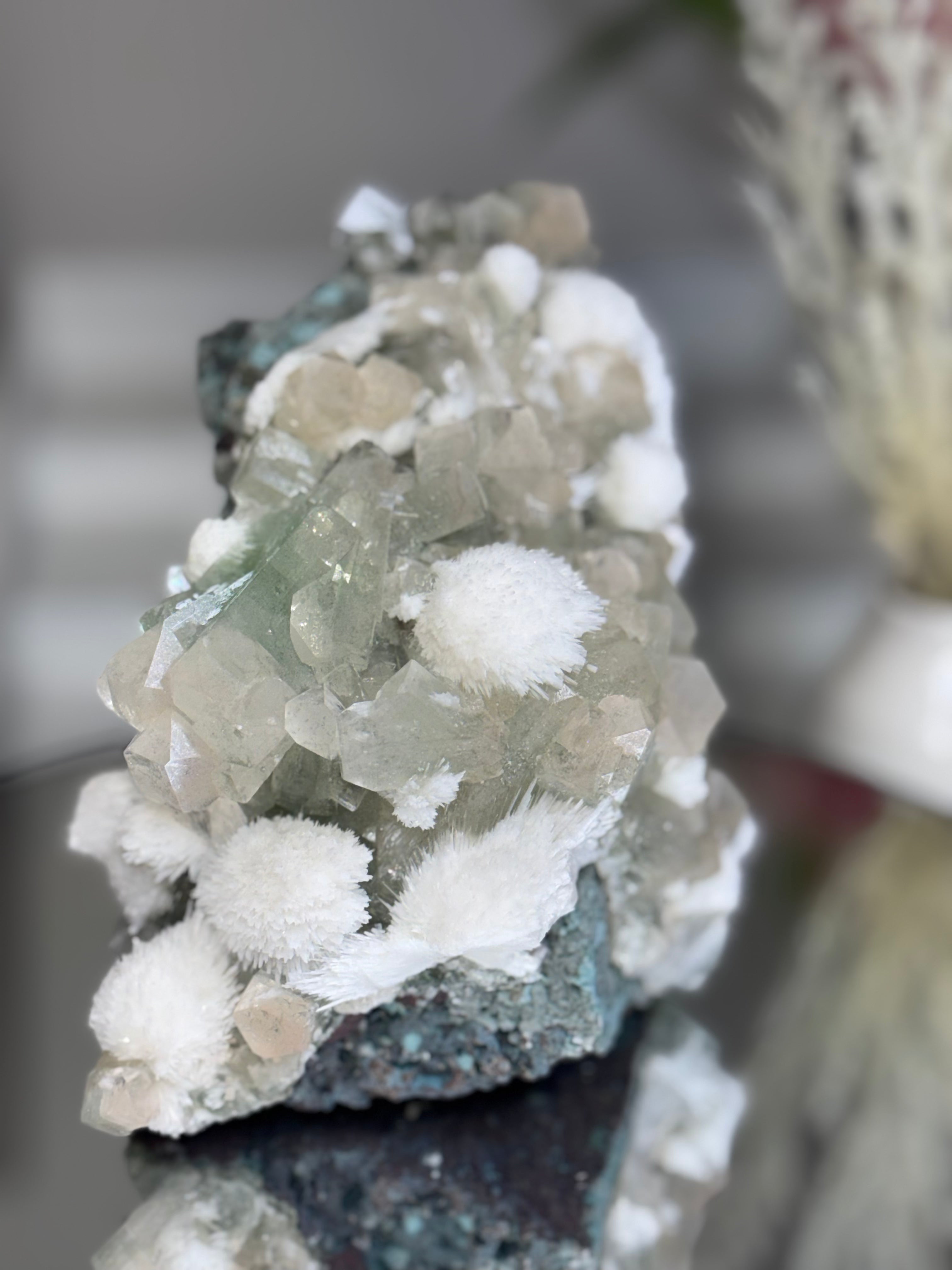 Yellow and Green Zoned Apophyllite with Mordenite