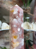 Pink Flower Agate Tower M702