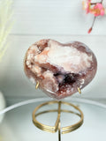 Pink Amethyst Heart on Gold Stand A10066