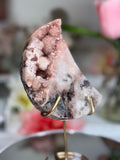 Pink Amethyst Moon on Gold Stand A10232