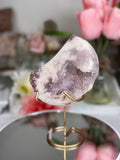 Pink Amethyst Moon on Gold Stand A10063