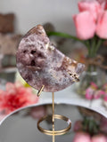 Pink Amethyst Moon on Gold Stand A10062