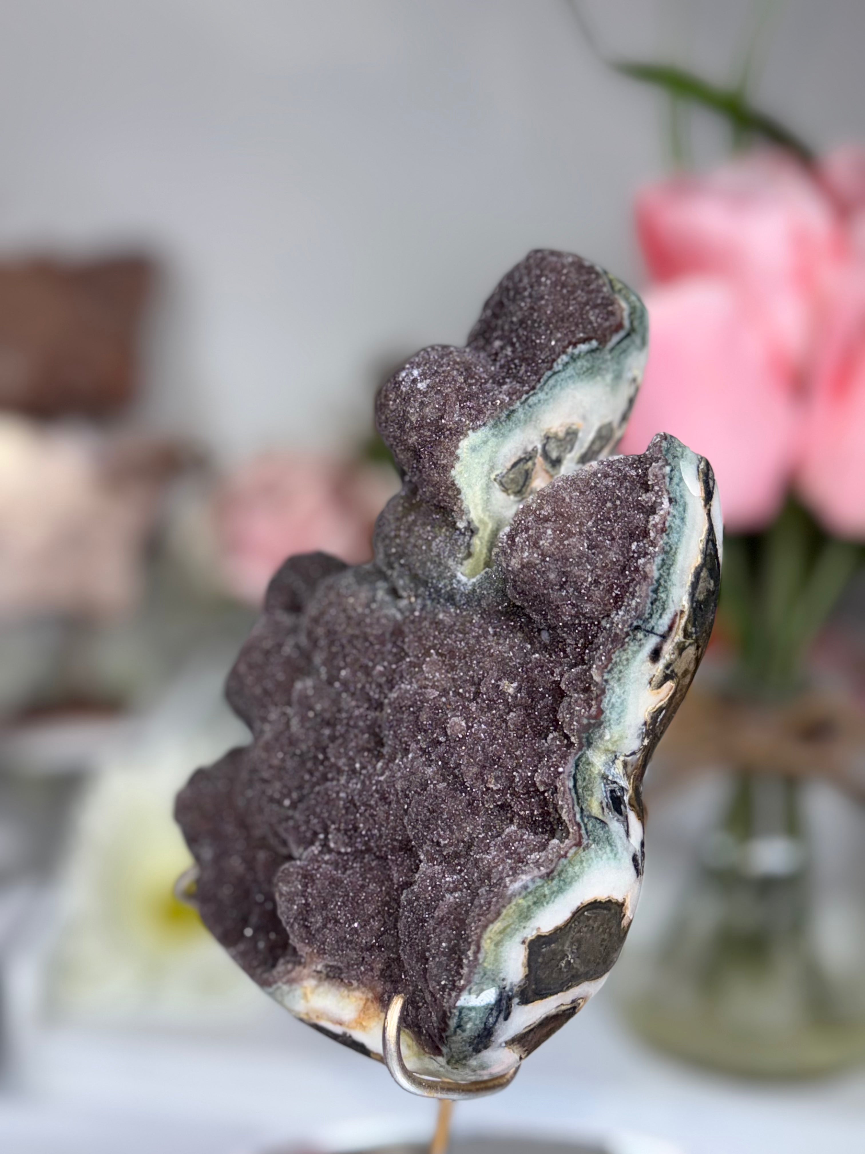 Uruguay Amethyst Guitar on Stand A10030