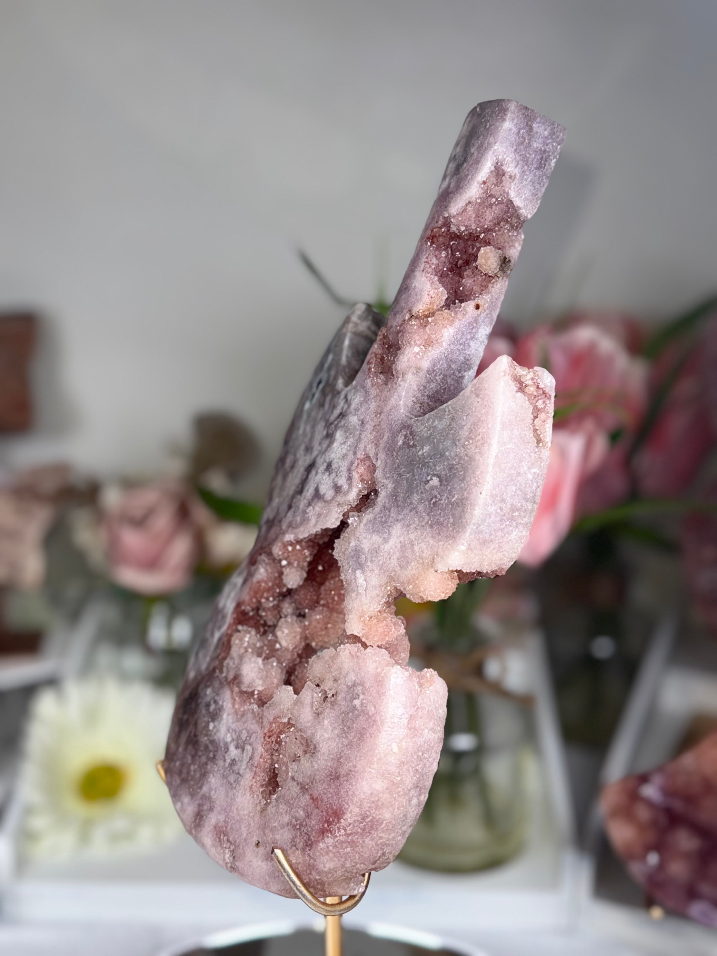 Pink Amethyst Guitar Carving A10210